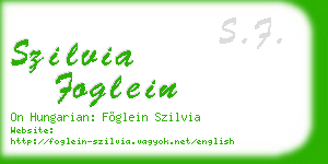 szilvia foglein business card