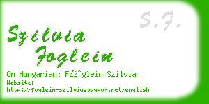 szilvia foglein business card